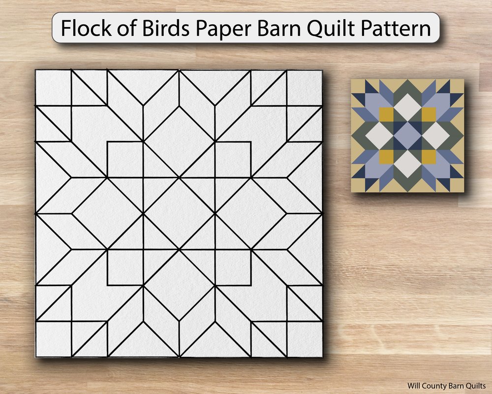 Paper Barn Quilt Patterns for Barn Quilt Trail, Will County